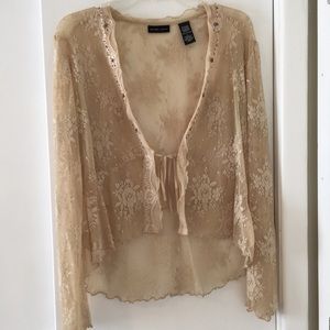 Boho sequin tie blouse